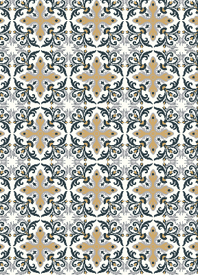 Estor enrollable con estampado de azulejo marroquí