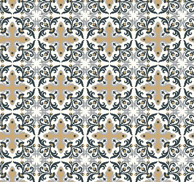 Estor enrollable con estampado de azulejo marroquí