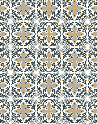 Estor enrollable con estampado de azulejo marroquí