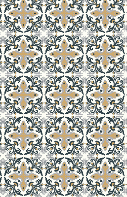 Estor enrollable con estampado de azulejo marroquí
