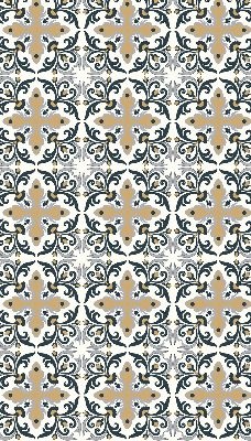 Estor enrollable con estampado de azulejo marroquí