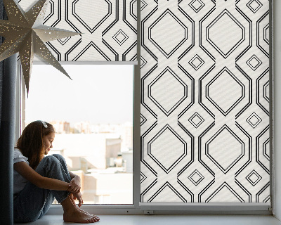 Estor enrollable para ventana con diseño de ilusión de rombo