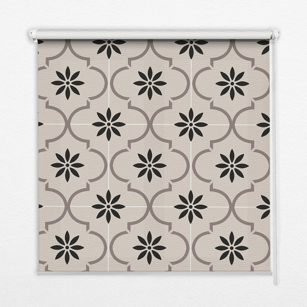 Modern roller blind con diseño de azulejo marroquí en forma de flor
