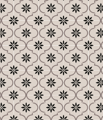 Modern roller blind con diseño de azulejo marroquí en forma de flor