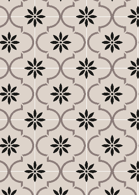 Modern roller blind con diseño de azulejo marroquí en forma de flor