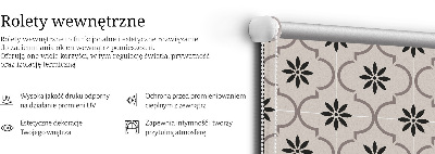 Modern roller blind con diseño de azulejo marroquí en forma de flor