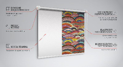 Estor enrollable para ventana con diseño de ondas y semicírculos