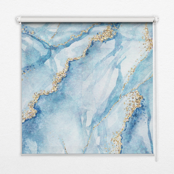 Modern roller blind con estampado de mármol azul