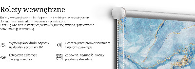 Modern roller blind con estampado de mármol azul
