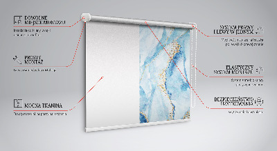 Modern roller blind con estampado de mármol azul