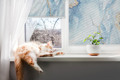 Modern roller blind con estampado de mármol azul