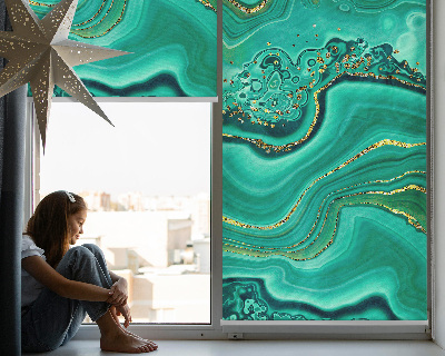 Estor enrollable para ventana con diseño de mármol verde
