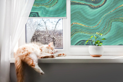 Estor enrollable para ventana con diseño de mármol verde