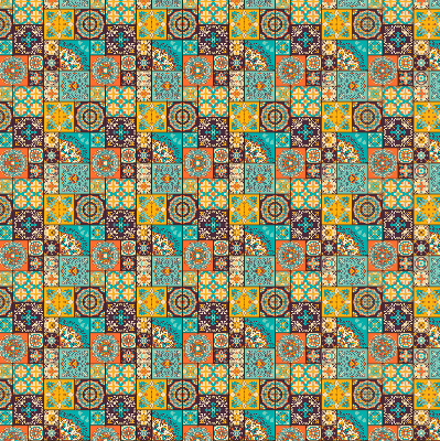 Estor enrollable con estampado de mandala colorido