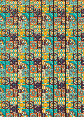 Estor enrollable con estampado de mandala colorido