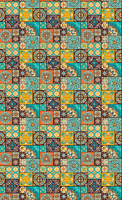 Estor enrollable con estampado de mandala colorido