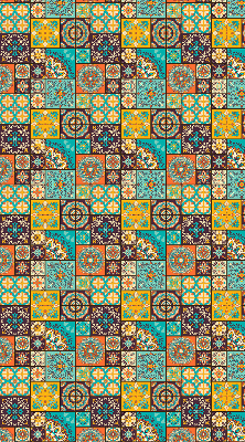 Estor enrollable con estampado de mandala colorido