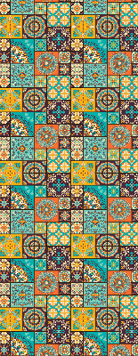 Estor enrollable con estampado de mandala colorido
