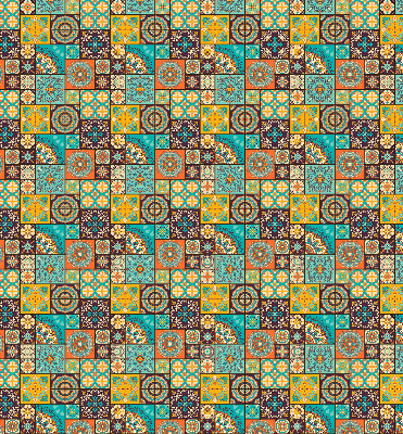 Estor enrollable con estampado de mandala colorido