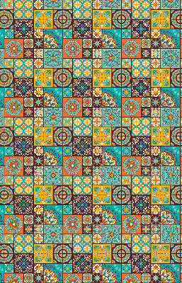 Estor enrollable con estampado de mandala colorido