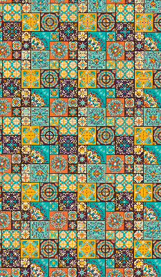 Estor enrollable con estampado de mandala colorido