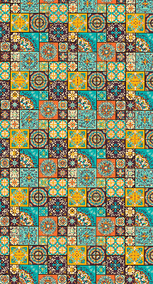 Estor enrollable con estampado de mandala colorido