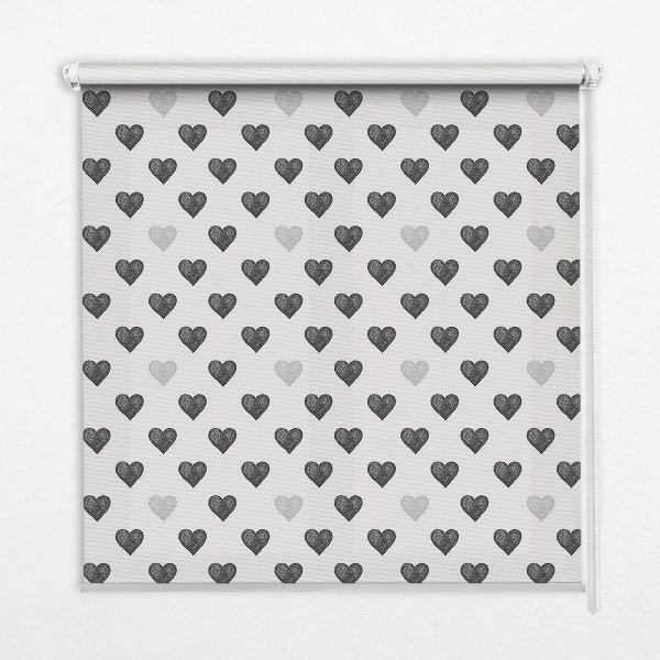 Estor enrollable con estampado de corazones oscuros