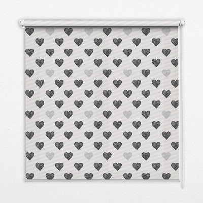 Estor enrollable con estampado de corazones oscuros