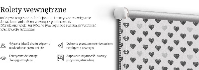 Estor enrollable con estampado de corazones oscuros