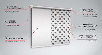 Estor enrollable con estampado de corazones oscuros