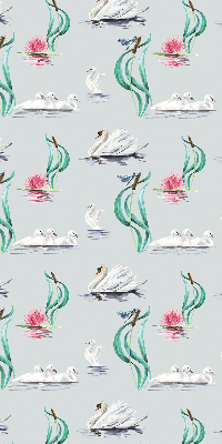 Modern roller blind con estampado de cisnes y patos