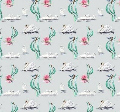 Modern roller blind con estampado de cisnes y patos
