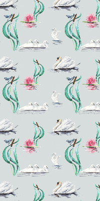 Modern roller blind con estampado de cisnes y patos