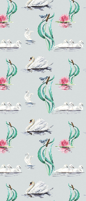 Modern roller blind con estampado de cisnes y patos