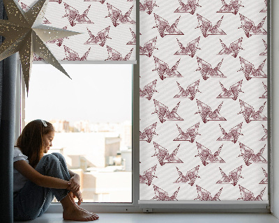 Modern roller blind con diseño de cisnes de origami