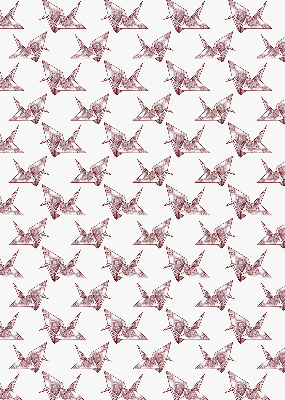Modern roller blind con diseño de cisnes de origami