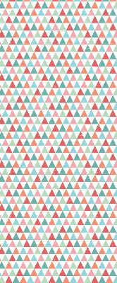 Estor enrollable con estampado de triángulos de colores