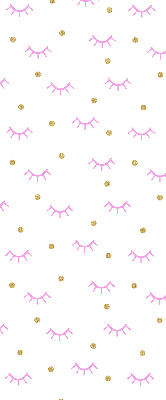 Modern roller blind con cejas dibujadas y puntos decorativos