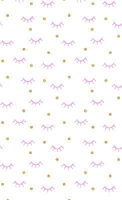 Modern roller blind con cejas dibujadas y puntos decorativos