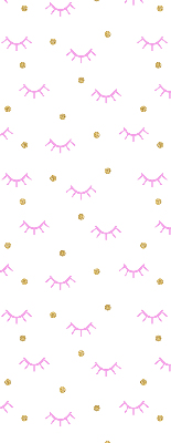 Modern roller blind con cejas dibujadas y puntos decorativos
