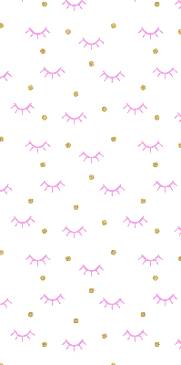 Modern roller blind con cejas dibujadas y puntos decorativos