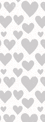 Estor enrollable con estampado de corazones grises