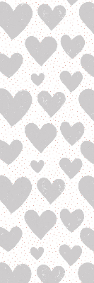 Estor enrollable con estampado de corazones grises