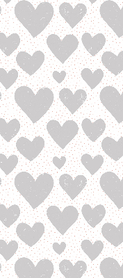 Estor enrollable con estampado de corazones grises