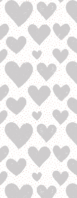 Estor enrollable con estampado de corazones grises