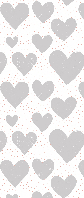 Estor enrollable con estampado de corazones grises