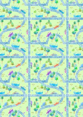 Modern roller blind con estampado 'Calles'