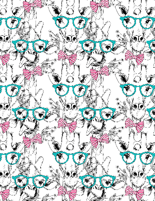 Modern roller blind con diseño de jirafa con gafas