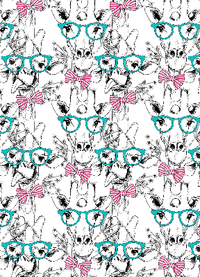 Modern roller blind con diseño de jirafa con gafas