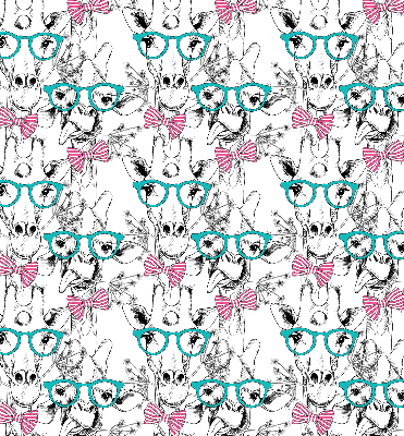 Modern roller blind con diseño de jirafa con gafas